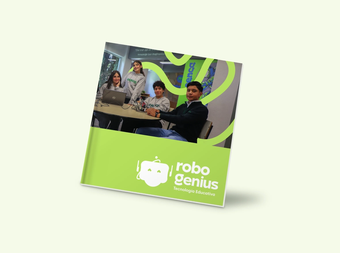 Portada del brochure institucional de RoboGenius 2026